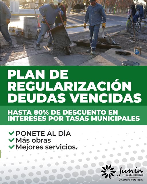 JUNINENSE TENÉS TIEMPO HASTA EL 18 DE DICIEMBRE PARA REGULARIZAR TU DEUDA CON EL MUNICIPIO